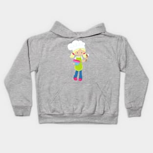 Baking, Baker, Bakery, Cute Girl, Blonde Hair Kids Hoodie